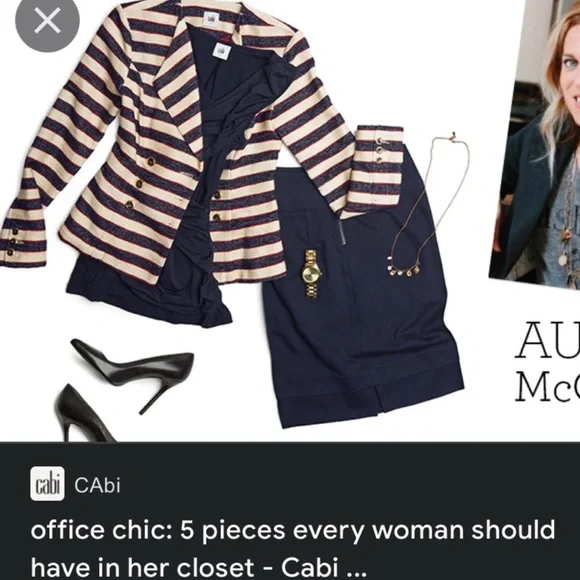 CAbi Navy and White Striped Blazer NWT - Picture 10 of 11
